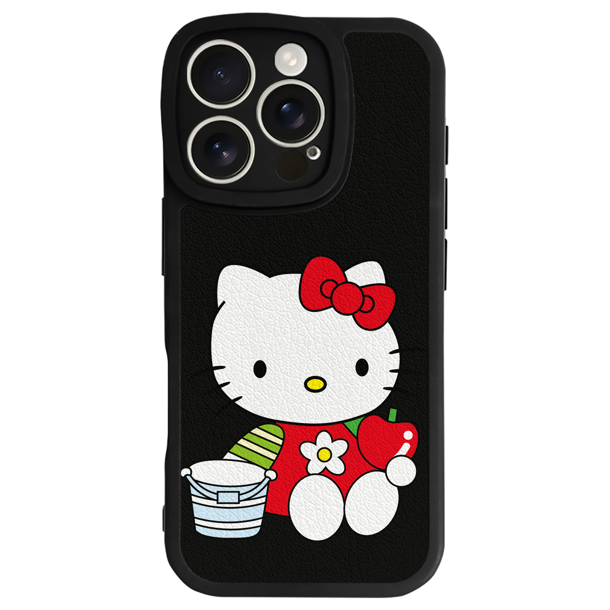 （画像用） Hello Kitty ハローキティ 【iPhone 16シリーズ対応】シリコンスマホケース（レザー調） 材質：シリコン